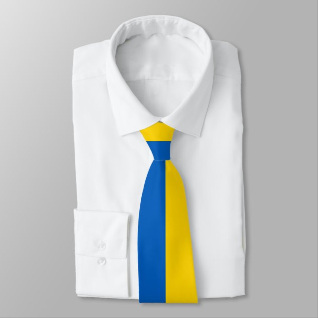 Ukraine Flag Colours blue and yellow  Tie (Tied)