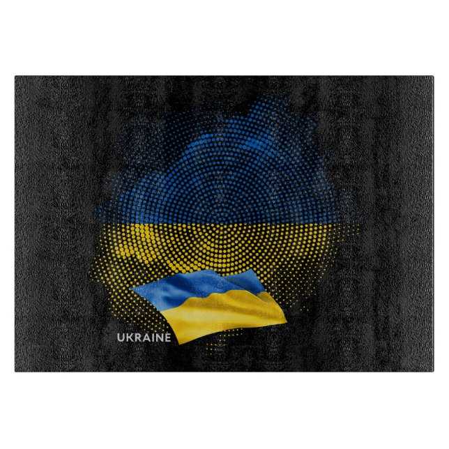 Ukraine flag cutting board (Front)