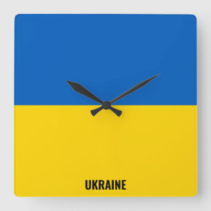 Ukraine Flag Dazzling Patriotic Square Wall Clock
