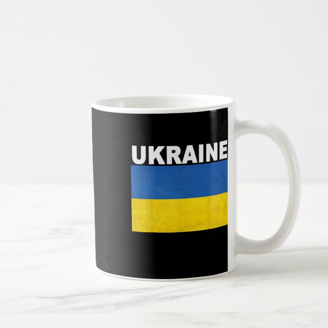 Ukraine Flag Distressed-effect Design  Coffee Mug (Right)