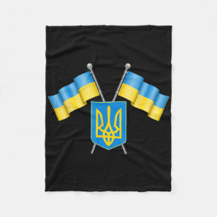 Ukraine Flag Emblem Coat Arms National Emblem Ukra Fleece Blanket