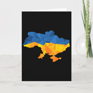 Ukraine Flag Emblem Map Patriot For Men And Women Card