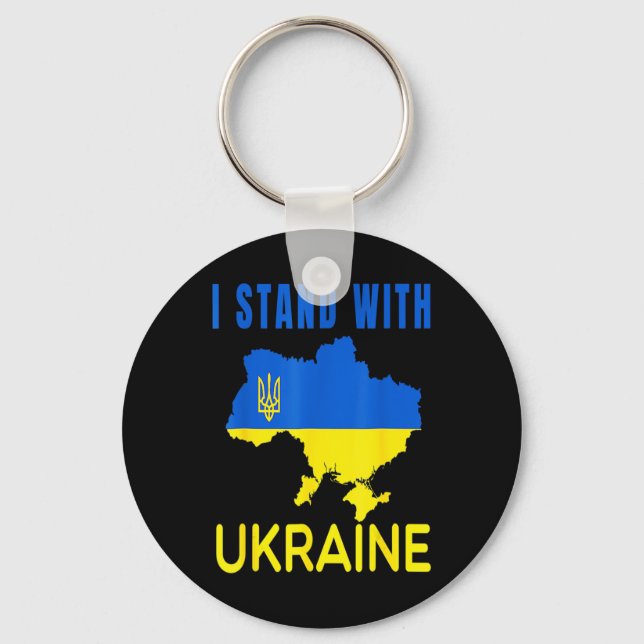 Ukraine flag emblem map patriot   key ring (Front)