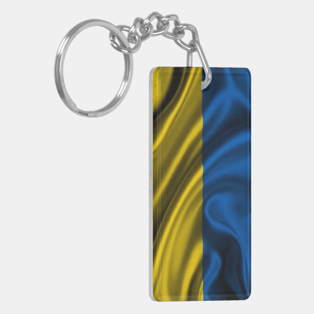 Ukraine Flag Fabric Key Ring (Front Left)
