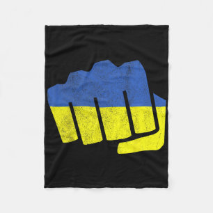 Ukraine Flag Fist. Stay Strong Ukraine. Blue And Y Fleece Blanket