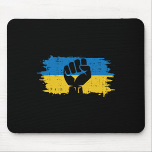 Ukraine Flag Fist Ukrainian Resistance Protest Men Mouse Pad