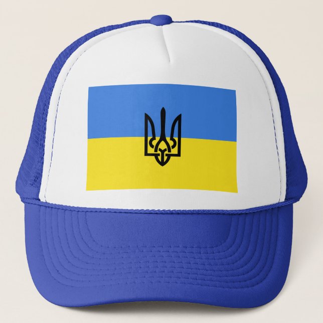 Ukraine Flag Freedom  Trucker Hat (Front)