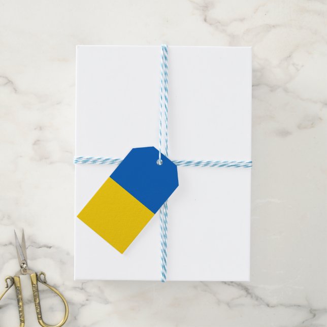 Ukraine flag gift tags (With Twine)