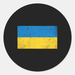 Ukraine Flag Graphic For Men Women Kids Classic Round Sticker