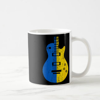 Ukraine Flag Guitar Vintage Musician  Coffee Mug