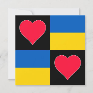 Ukraine Flag Heart Cute Patriotic Ukrainian Card