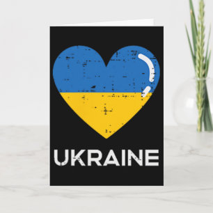 Ukraine Flag Heart Pocket Love Ukrainian Women Men Card