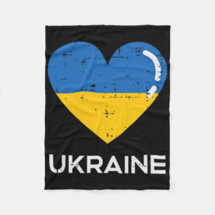 Ukraine Flag Heart Pocket Love Ukrainian Women Men Fleece Blanket