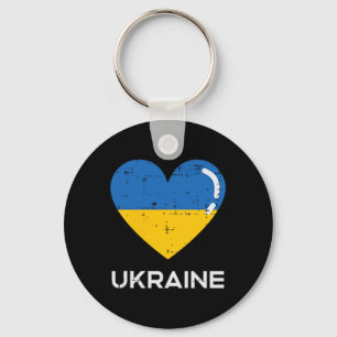 Ukraine Flag Heart Pocket Love Ukrainian Women Men Key Ring
