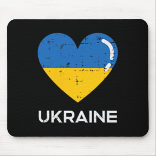 Ukraine Flag Heart Pocket Love Ukrainian Women Men Mouse Pad