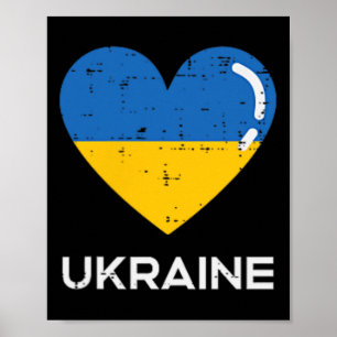 Ukraine Flag Heart Pocket Love Ukrainian Women Men Poster