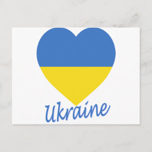 Ukraine Flag Heart Postcard
