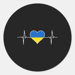 Ukraine Flag Heart Roots Vacation Ukrainian Classic Round Sticker