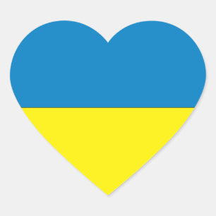 Ukraine Flag Heart Sticker