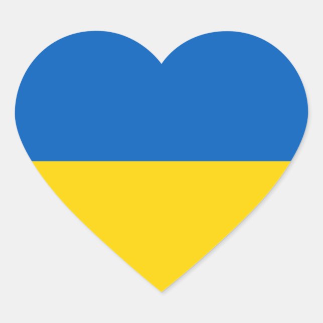Ukraine Flag Heart Sticker (Front)