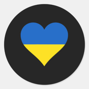 Ukraine Flag Heart Ukraine Gifts Love Ukraine Classic Round Sticker