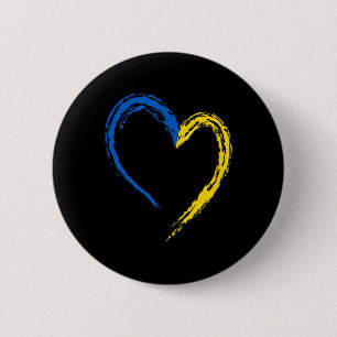 Ukraine Flag Heart Vintage Ukrainian Lovers Ukrain 6 Cm Round Badge