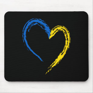 Ukraine Flag Heart Vintage Ukrainian Lovers Ukrain Mouse Pad