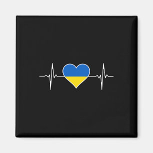 Ukraine Flag Heartbeat Pulse Roots Country Ukraine Magnet