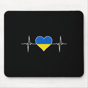 Ukraine Flag Heartbeat Pulse Roots Country Ukraine Mouse Pad