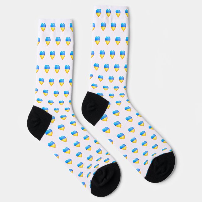 Ukraine Flag Hearts Socks - Freedom - Peace (Right)