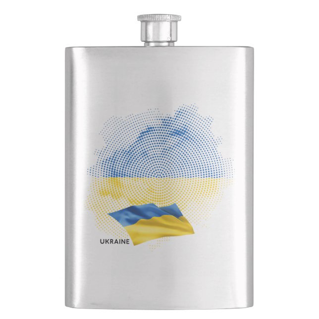 Ukraine flag hip flask (Front)