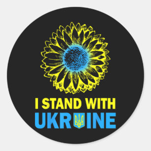 Ukraine Flag I Stand With Ukraine Sunflower Ukrain Classic Round Sticker