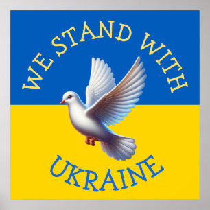 Ukraine Flag   I Stand with Urkaine Poster