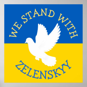 Ukraine Flag   I Stand with Zelenskyy Poster
