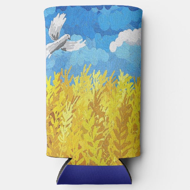 Ukraine Flag Landscape Seltzer Can Cooler (Front)