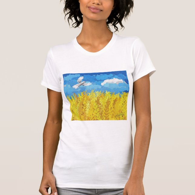 Ukraine Flag Landscape T-Shirt (Front)