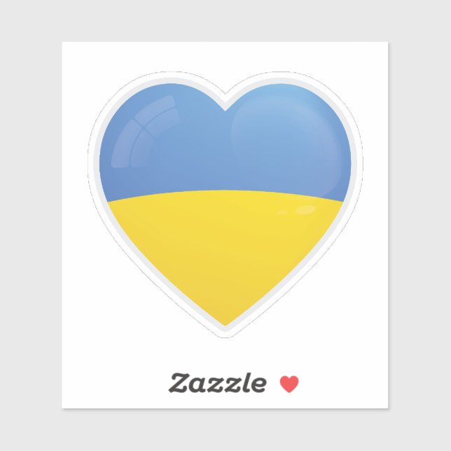 Ukraine Flag Love Icon Sticker (Sheet)