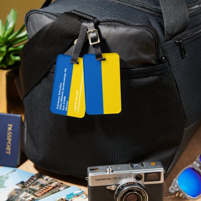 Ukraine flag luggage tag (Front & Back)