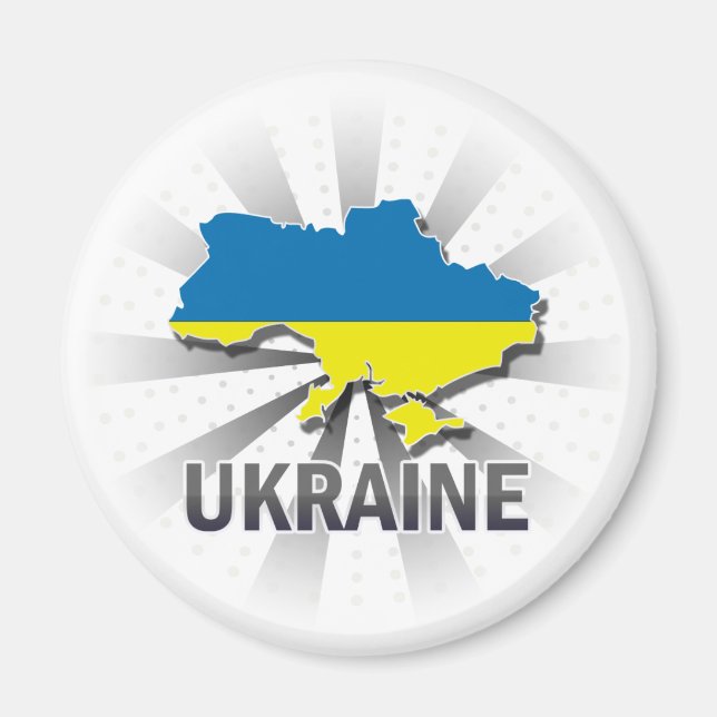 Ukraine Flag Map 2.0 Magnet (Front)