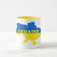 Ukraine Flag Map Coffee Mug - Freedom