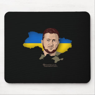 Ukraine Flag Map Zelensky President Of Ukraine Mouse Pad