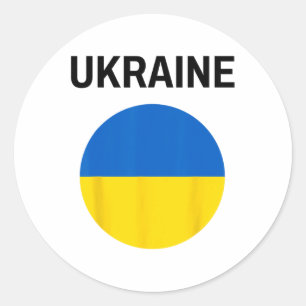 Ukraine Flag Modern Classic Round Sticker