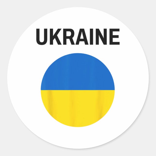 Ukraine Flag Modern  Classic Round Sticker (Front)
