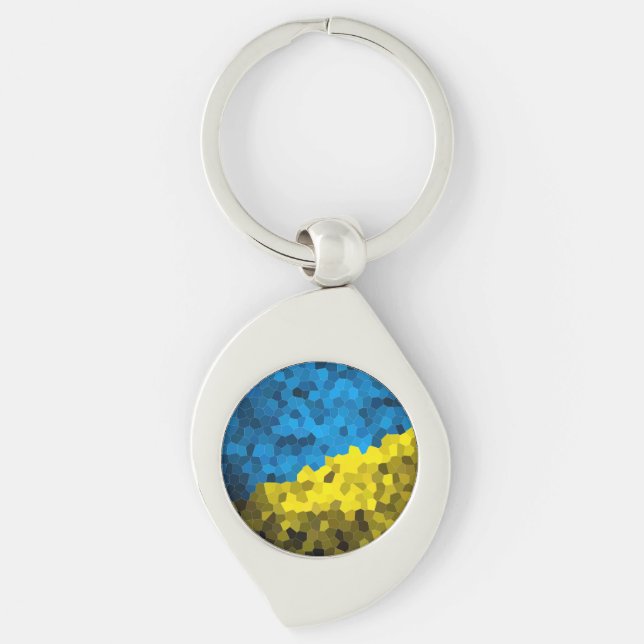 Ukraine flag mosaic key ring (Front)