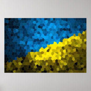 Ukraine flag mosaic poster