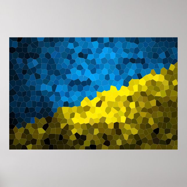 Ukraine flag mosaic poster (Front)