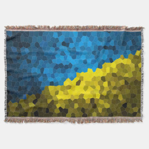Ukraine flag mosaic throw blanket