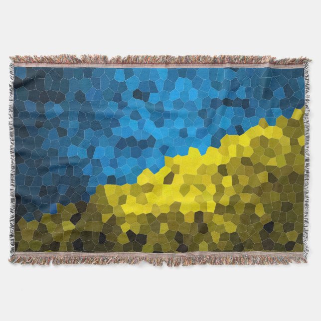 Ukraine flag mosaic throw blanket (Front)