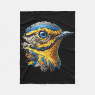 Ukraine Flag National Animal Common Nightingale Pa Fleece Blanket