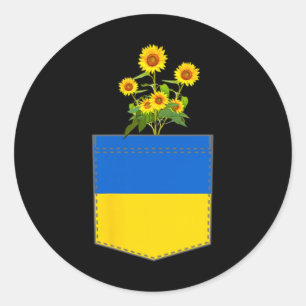 Ukraine Flag National Flag Kiev Ukrainian Kyiv Sun Classic Round Sticker